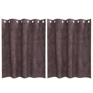vidaXL Velvet Curtains 2 pcs Brown 140 x 140 cm Velvet