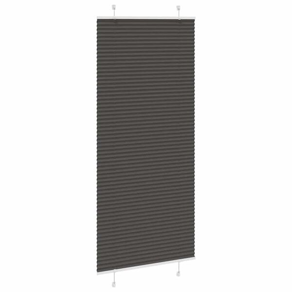 vidaXL Pleated Blind Black 95x200 cm Fabric Width 94.4 cm Polyester
