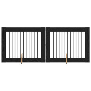 vidaXL Dog Gate with Stands 2 pcs Black Oak 100 x 80 cm