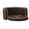 vidaXL Foldable Dog Sofa Brown 76x71x30 cm Linen Washable Cushion
