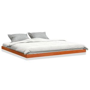 vidaXL Bed Frame without Mattress Wax Brown 200x200 cm Solid Wood Pine