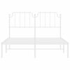 vidaXL Metal Bed Frame without Mattress with Headboard White 140x200cm