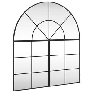 vidaXL Wall Mirror Black 100x110 cm Arch Iron