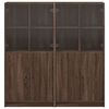 vidaXL Bookcase with Doors Brown Oak 136x37x142 cm Engineered Wood