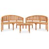 vidaXL 3 Piece Banana Garden Lounge Set Solid Teak Wood