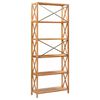 vidaXL 6-Tier Shelf 80x30x205 cm Solid Oak Wood