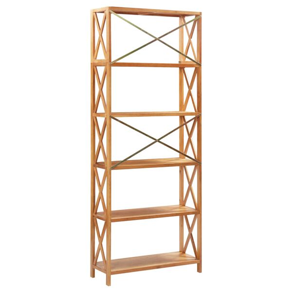 vidaXL 6-Tier Shelf 80x30x205 cm Solid Oak Wood