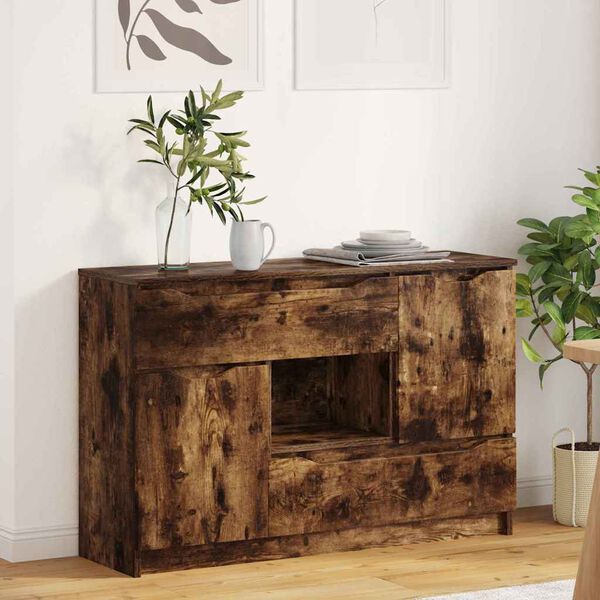 vidaXL Sideboard Smoked Oak 100 x 30 x 65.6 Engineered Wood