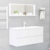 vidaXL Bathroom Mirror High Gloss White 100x10.5x37 cm Engineered Wood