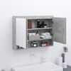 vidaXL Bathroom Mirror Cabinet 80x15x60 cm MDF Concrete Grey