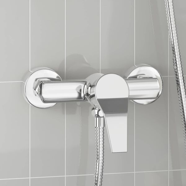 vidaXL Shower Mixer Tap Chrome G 1 / 2 inches Brass