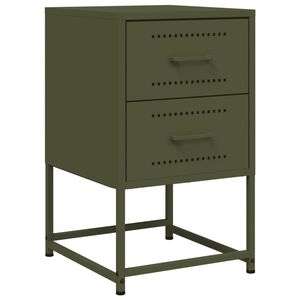 vidaXL Bedside Cabinet Olive Green 36x39x60.5 cm Steel