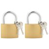 vidaXL U Lock with Keys 2 pcs Brass Iron