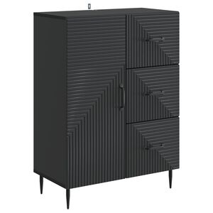 vidaXL Sideboard with Drawer Black 66 x 34.5 x 89.5 cm Engineered Wood
