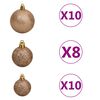 vidaXL Artificial Pre-lit Christmas Tree with Ball Set White 210 cm PVC