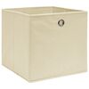 vidaXL Storage Boxes 10 pcs Non-woven Fabric 28x28x28 cm Cream