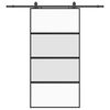 vidaXL Sliding Door with Hardware Set Black 102,5x205 cm Tempered Glass