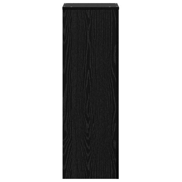 vidaXL Plant Stand Black Oak 33 x 33 x 100 cm Engineered wood
