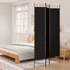 vidaXL 3-Panel Room Divider Black 120x220 cm Fabric