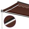 vidaXL Manual Retractable Awning with LED Brown 350x250 cm