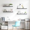 vidaXL Floating Wall Shelves 4 pcs High Gloss Grey 90x23.5x3.8 cm MDF