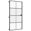 vidaXL Interior Door Slim Black 102.5x201.5 cm Tempered Glass and Aluminium