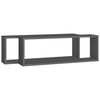 vidaXL Wall Cube Shelf 2 pcs Grey 80x15x26.5 cm Engineered Wood
