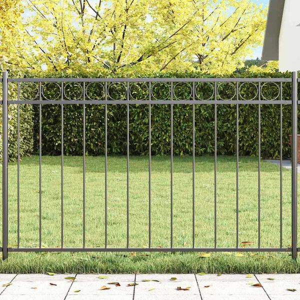 vidaXL Garden Fence Grey Steel