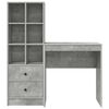 vidaXL Desk with Drawer 2 pcs Concrete Grey