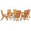 vidaXL Garden Dining Set Folding 7 pcs Brown Solid Acacia Wood