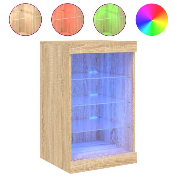 vidaXL Sideboard with LED Lights Sonoma Oak 41x37x67 cm