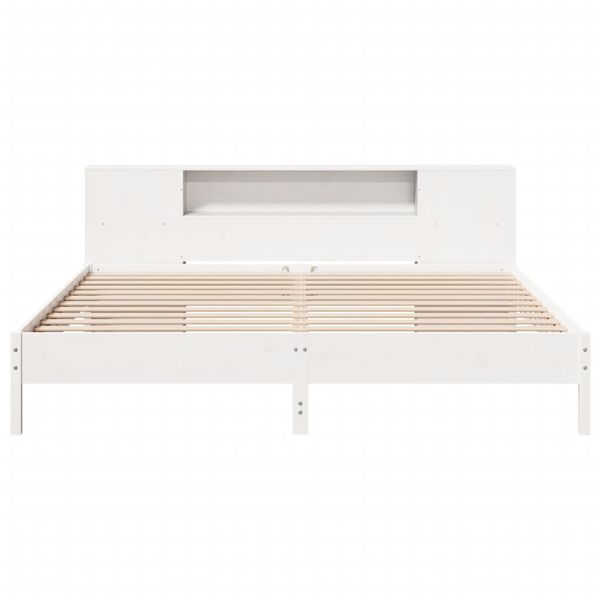 vidaXL Bookcase Bed without Mattress White 200x200 cm Solid Wood Pine