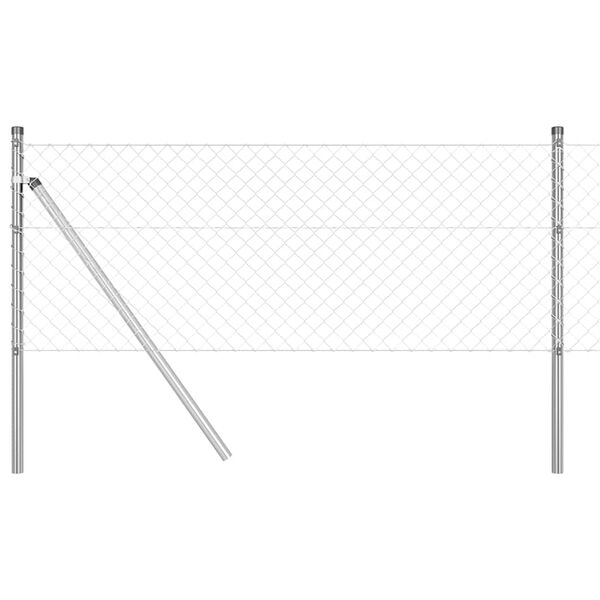vidaXL Fence Post Silver 10 x 0.4 m (40 x 40 mm mesh) Steel