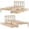 vidaXL Bed Frame without Mattress 75x190 cm Small Single Solid Wood Pine