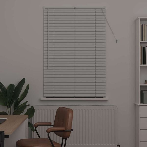 vidaXL Window Blind with Curtains Manual White Aluminium
