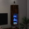 vidaXL TV Cabinet with LED Lights Smoked Oak 30.5x30x102 cm