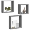 vidaXL Wall Cube Shelves 3 pcs Grey MDF