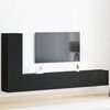 vidaXL TV Cabinet Set Wall-mounted Black Oak Engineered Wood