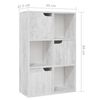 vidaXL Bookshelf Concrete 60x27.5x88 cm Engineered Wood