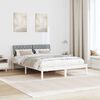 vidaXL Bed frame White and light grey 135 x 190 cm Solid pine wood