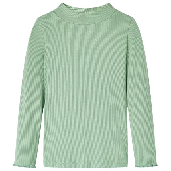 Kids' T-shirt with Long Sleeves Mock Turtleneck Dark Mint 140