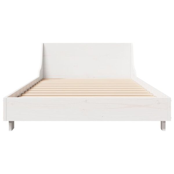vidaXL Bed Frame without Mattress White 90x190 cm Single Solid Wood Pine