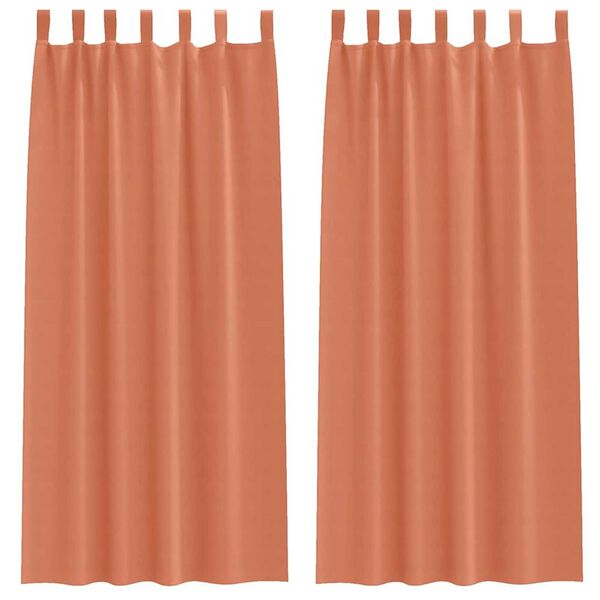 vidaXL Blackout Curtains with Rings 2 pcs Terracotta 260 x 140 cm