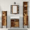 vidaXL Bathroom Furniture Set with Door 4 pcs Old Wood Engineered Wood