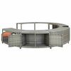 vidaXL Hot Tub Surround Grey Poly Rattan