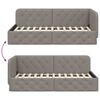 vidaXL Corner Bed Frame with Headboard Taupe 90 x 190 cm Fabric