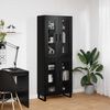 vidaXL Highboard 2 pcs Black Oak Engineered Wood and Glass