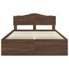 vidaXL Bed Frame with Headboard Brown Oak 140 x 200 cm Solid Pine Wood