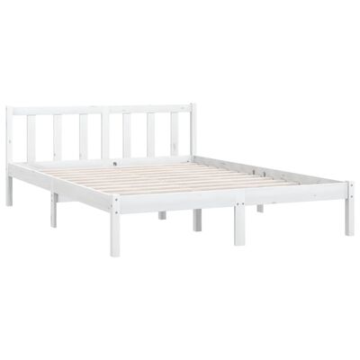 vidaXL Bed Frame White Solid Pinewood 160x200 cm