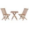 vidaXL 3 Piece Folding Bistro Set Solid Teak Wood
